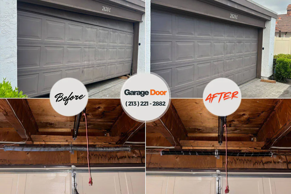 Before and after: garage door repair Round Lake Heights, IL